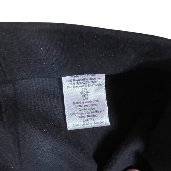 Coldwater Creek Black Pull On Jersey Knit Dress Pants Straight Leg Size Large - Picture 3 of 7